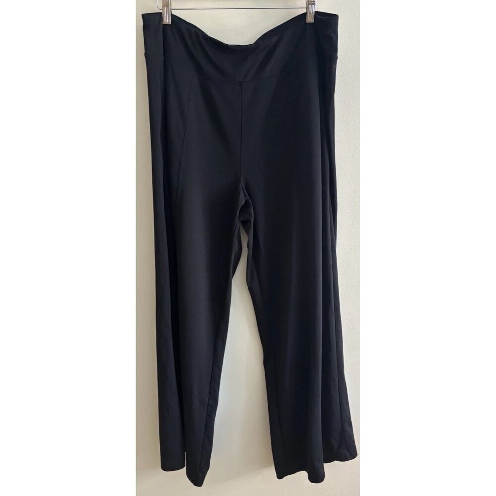 ATHLETA Black Wide Leg Pockets Pants Pull On Cropped Flowy Size XL TALL